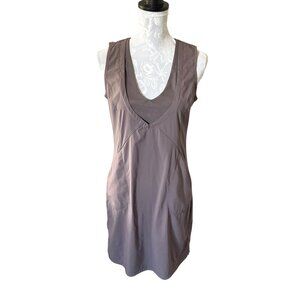 Indyeva Dress Womens Small Gray Sleeveless V Neck Stretch Pockets Travel Hiking